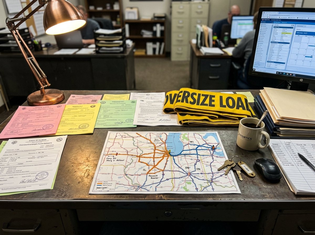 State permits and routing maps for oversize modular transport across jurisdictions